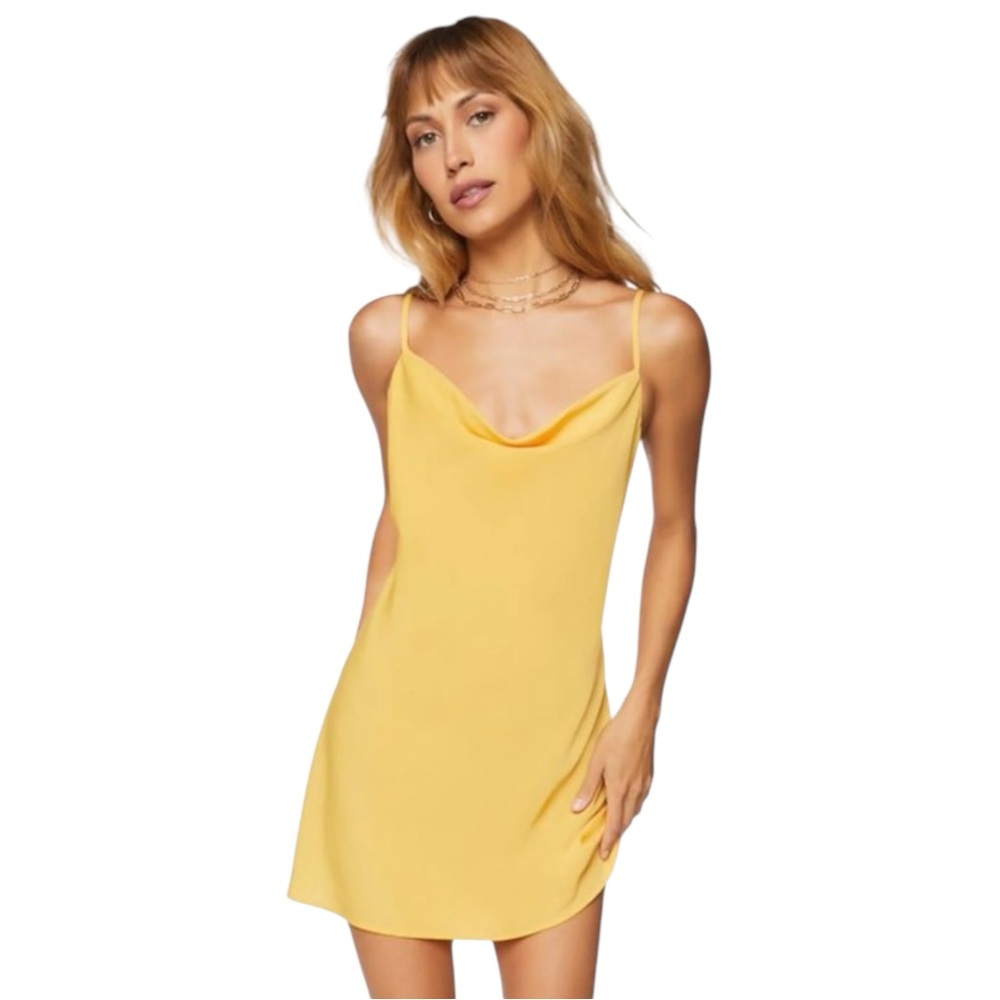 Shinestar Women’s Mini Dress Sleeveless Spaghetti Strap Textured Yellow